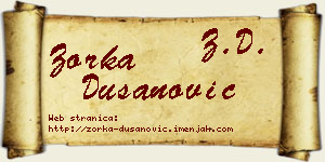 Zorka Dušanović vizit kartica